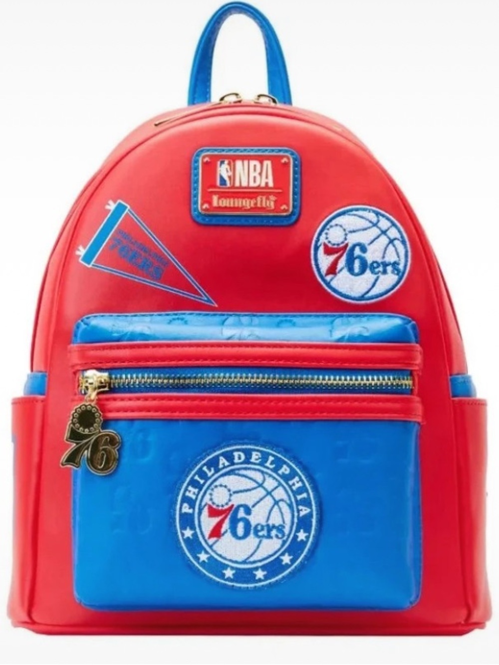 NBA Philadelphia 76ers Kids Red and Blue Mini Backpack